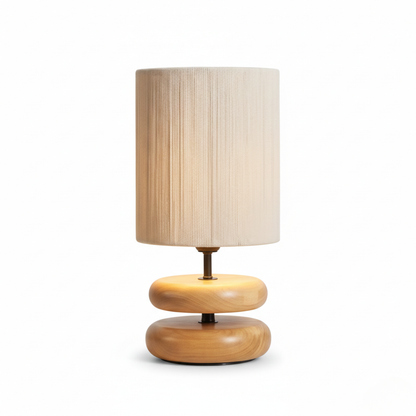 Handmade Rope Shade Wooden Table Lamp