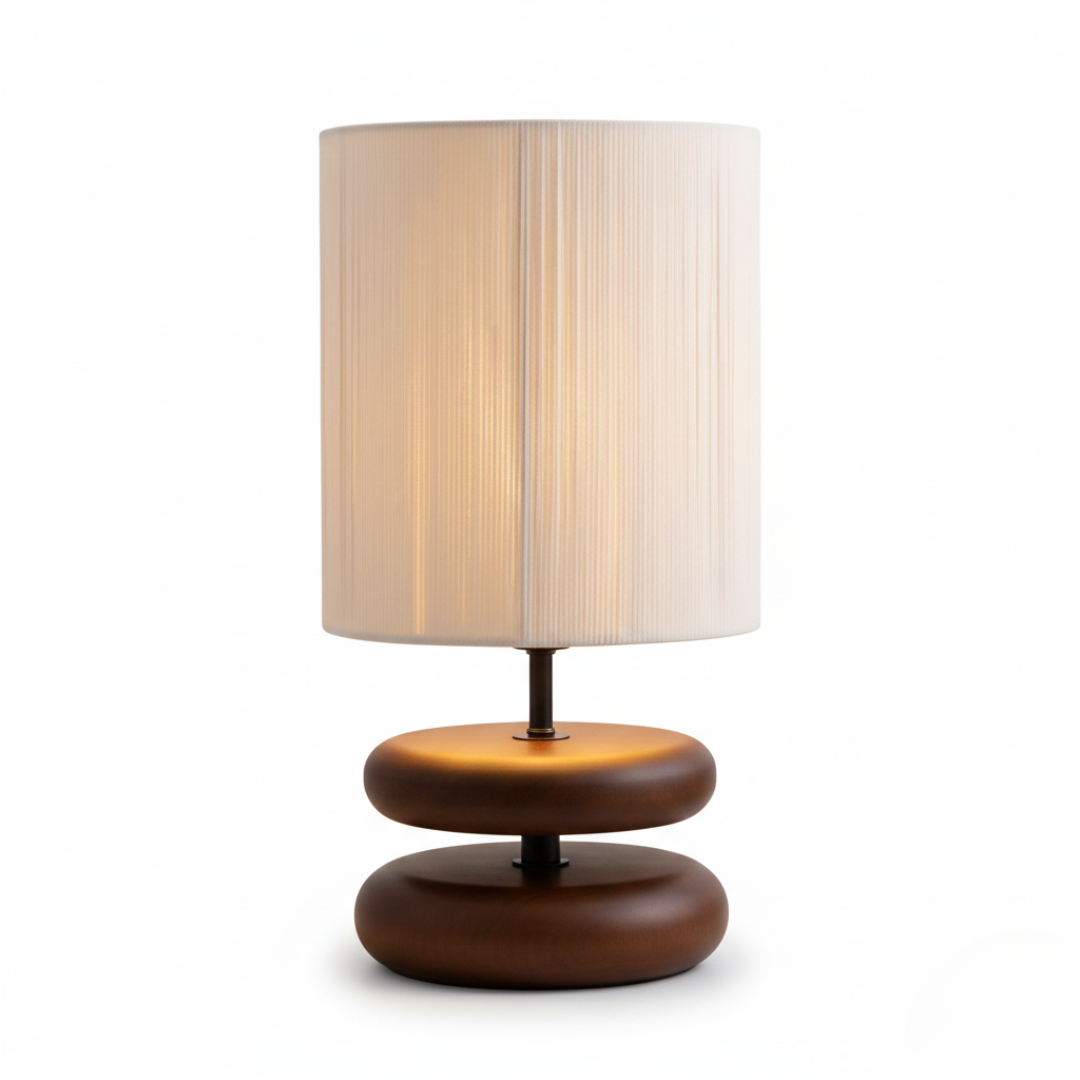 Handmade Rope Shade Wooden Table Lamp