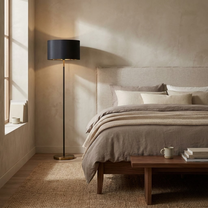 Harlem Black and Gold Drum Floor Lamp