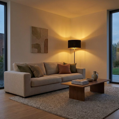 Harlem Black and Gold Drum Floor Lamp