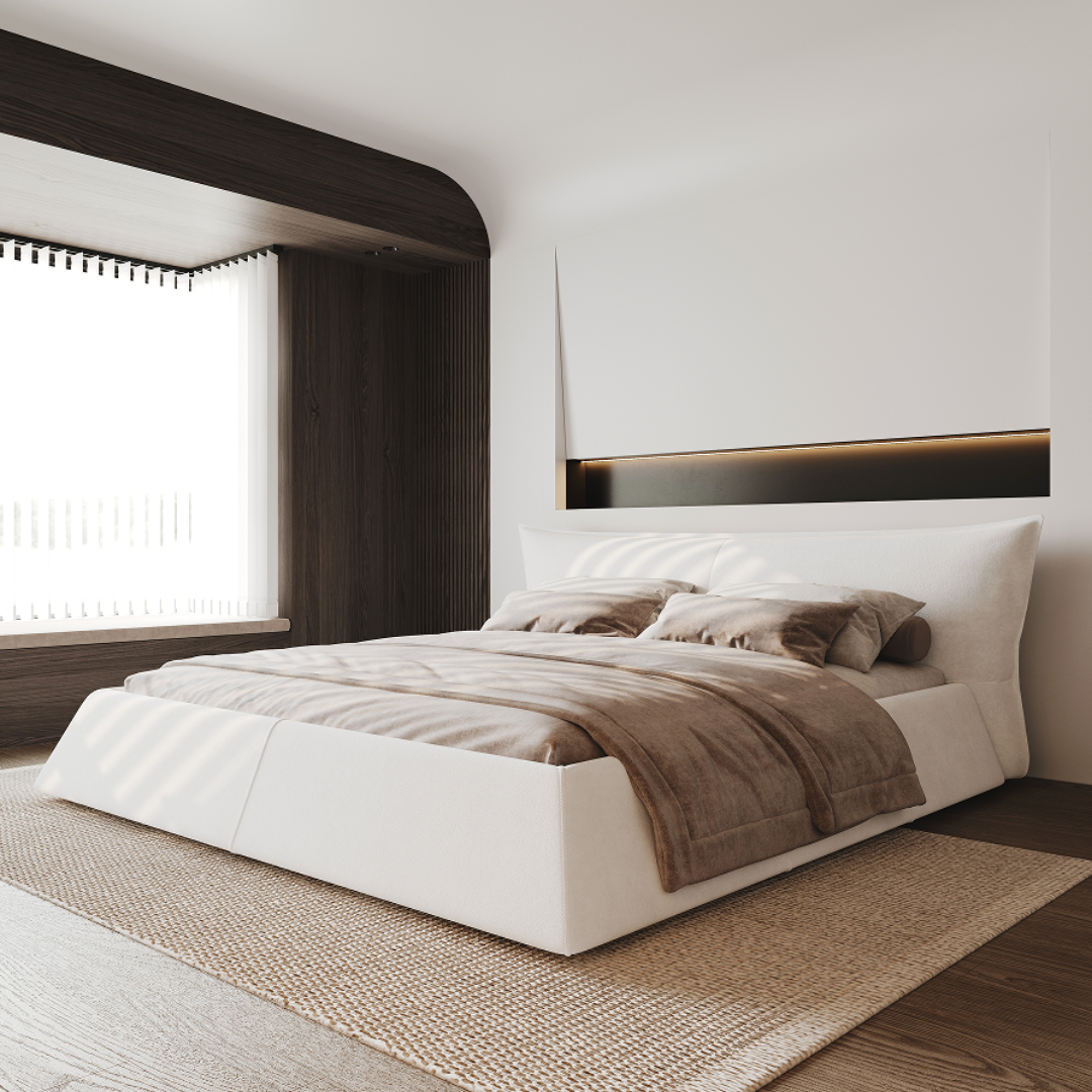 Helsinki Luxurious Queen Platform Bed with Tufted Velvet Headboard