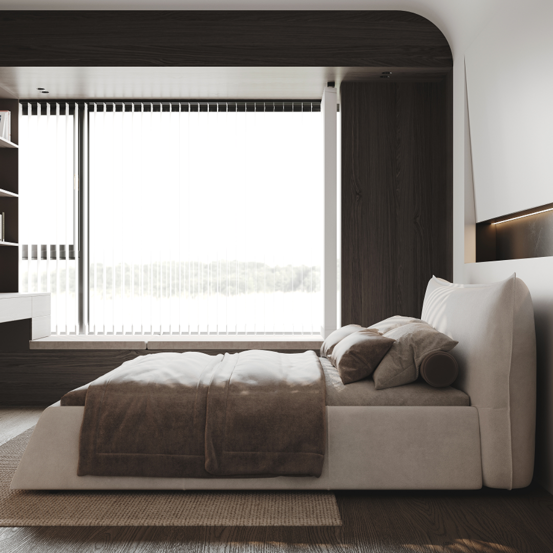 Helsinki Luxurious Queen Platform Bed with Tufted Velvet Headboard