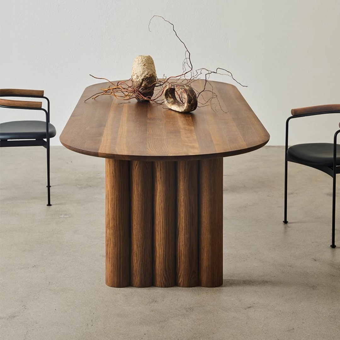 Kyoto Modern Oval Dining Table in Walnut