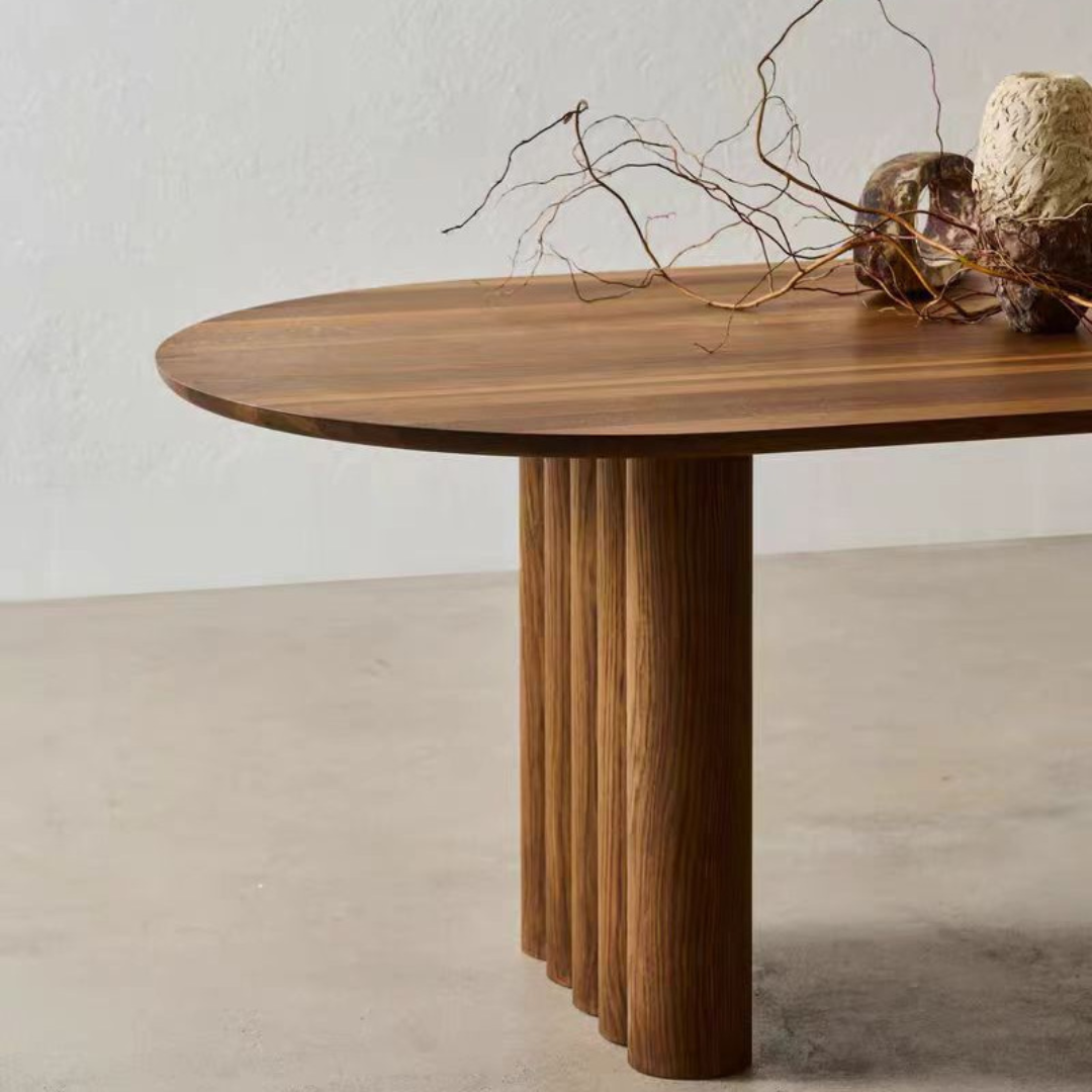 Kyoto Modern Oval Dining Table in Walnut