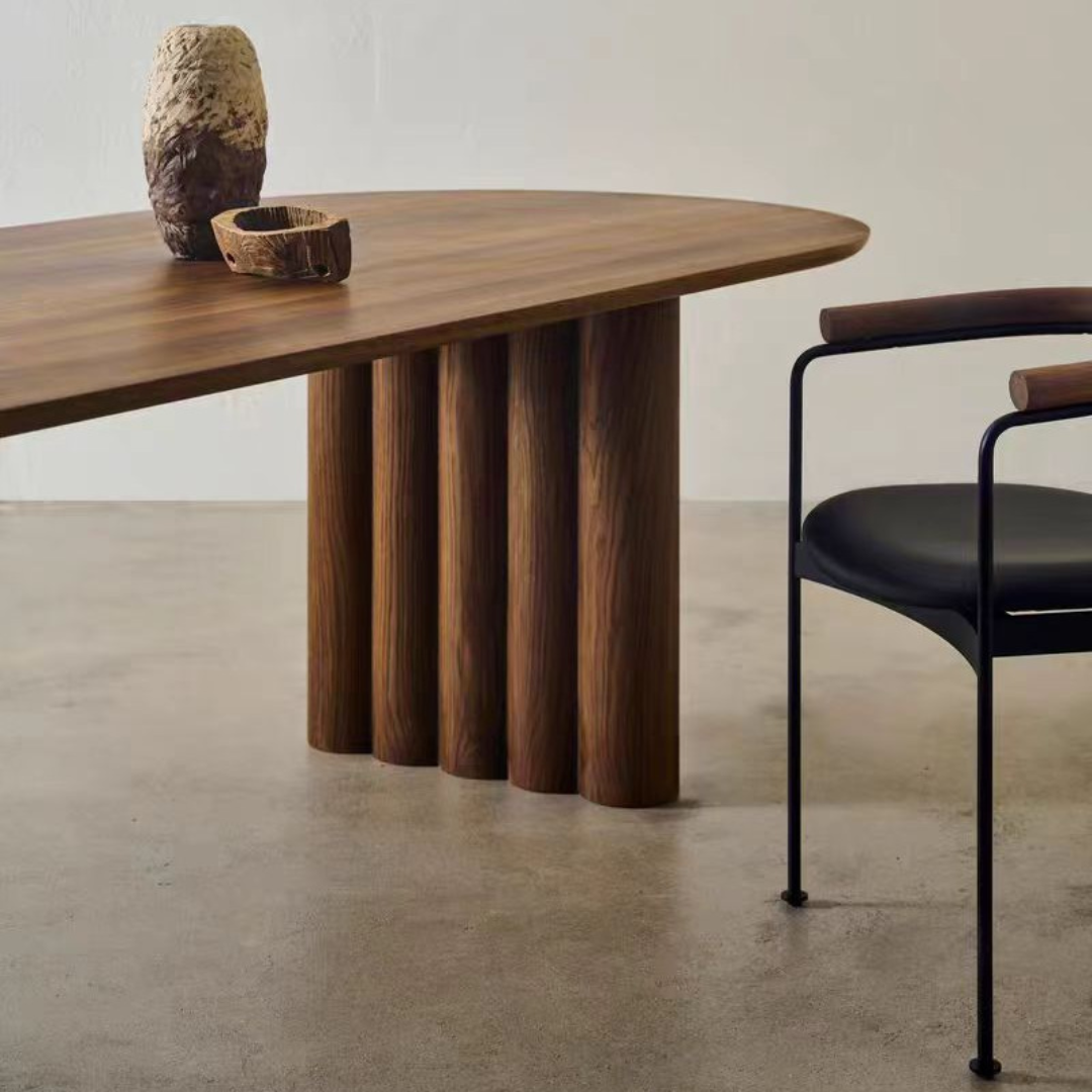 Kyoto Modern Oval Dining Table in Walnut