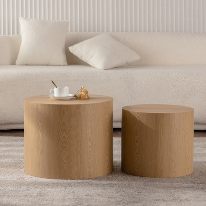 Kyoto Organic Wood Grain Nesting Coffee Table Set