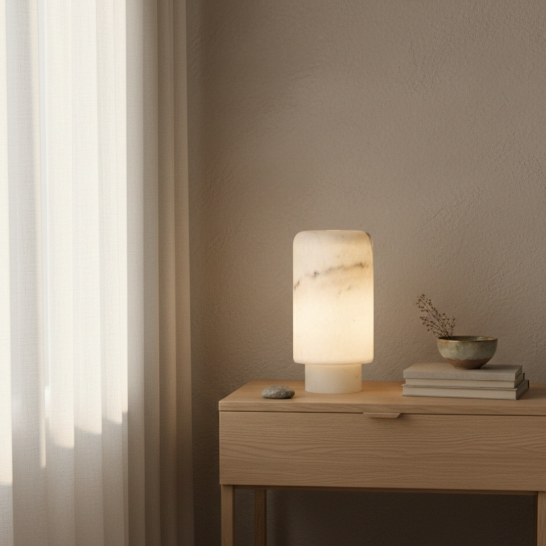 Luna Spanish Marble Table Lamp