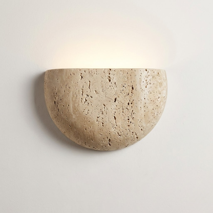 Luna Travertine Half-Moon Wall Sconce