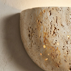 Luna Travertine Half-Moon Wall Sconce