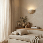 Luna Travertine Half-Moon Wall Sconce