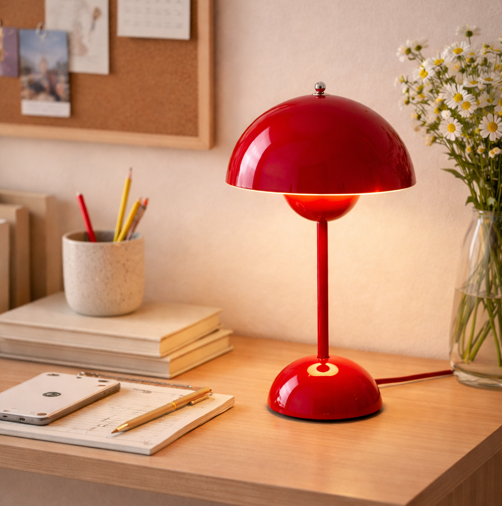 Lund Contemporary LED Mushroom Desk Lamp with Touch Control