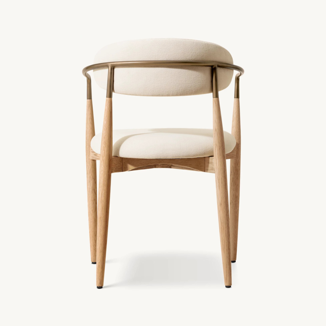 Lund Scandinavian Solid Wood Dining Chair with Armrest