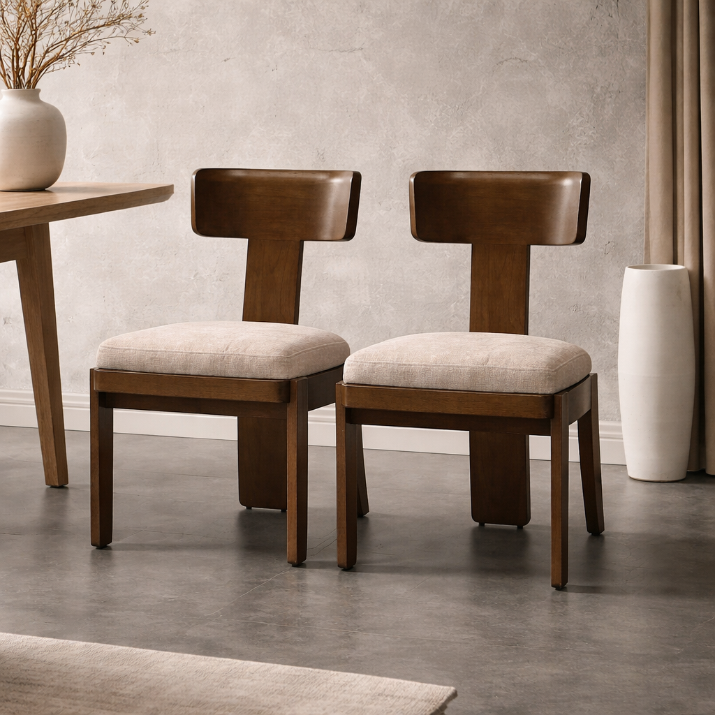 Lyon Beige Upholstered Dining Chair Set of 2