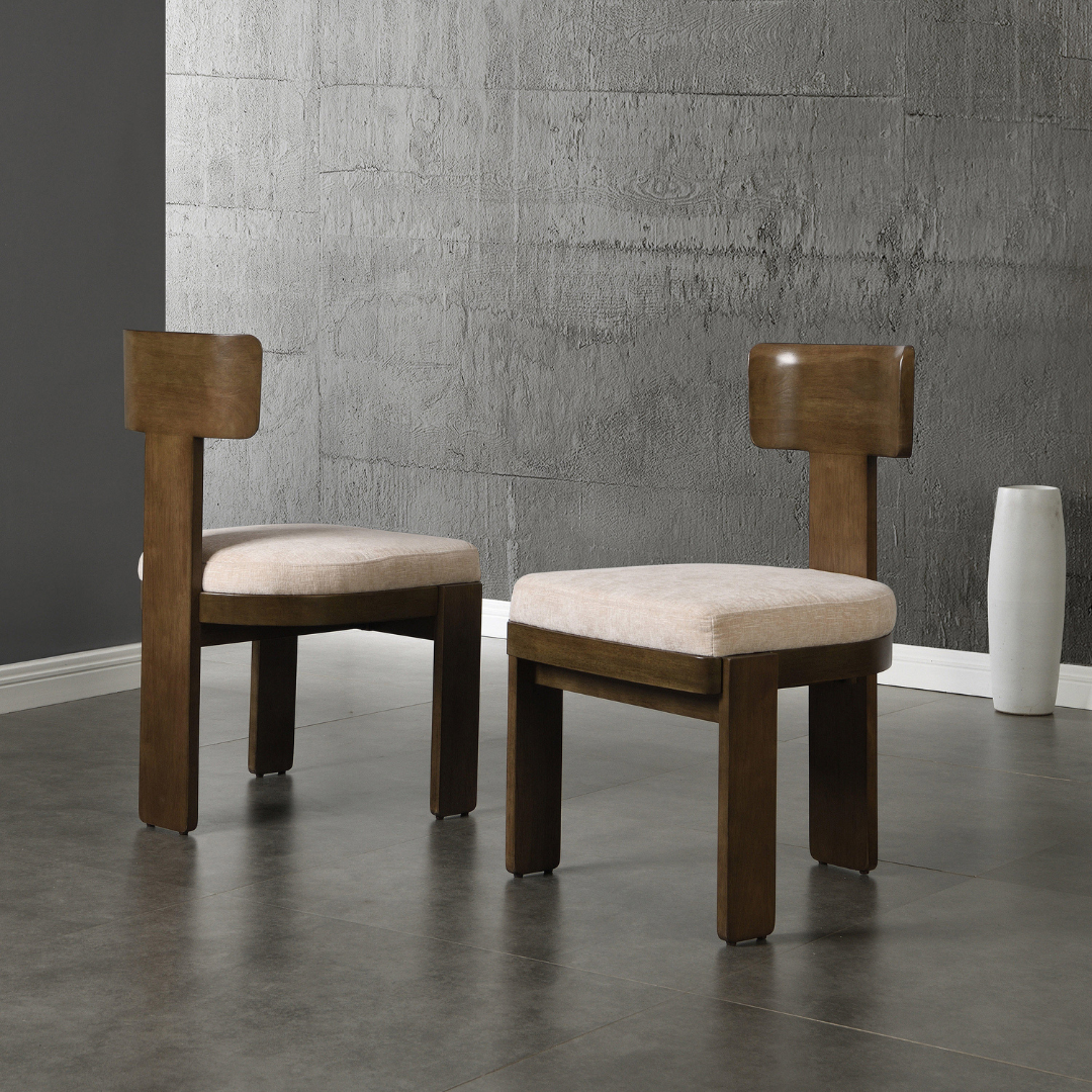 Lyon Beige Upholstered Dining Chair Set of 2