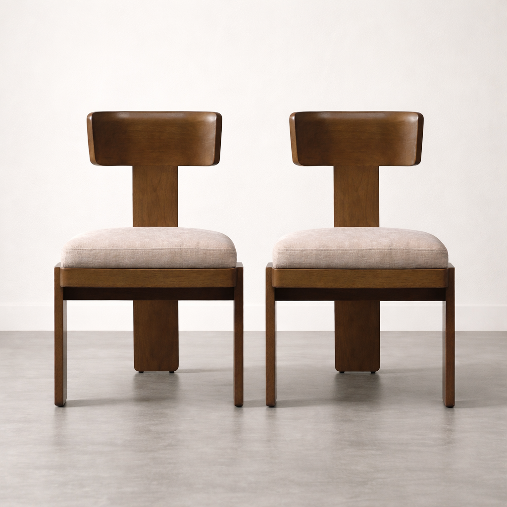 Lyon Beige Upholstered Dining Chair Set of 2