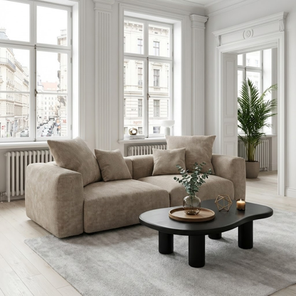 Lyon Corduroy Velvet Three-Seater Sofa