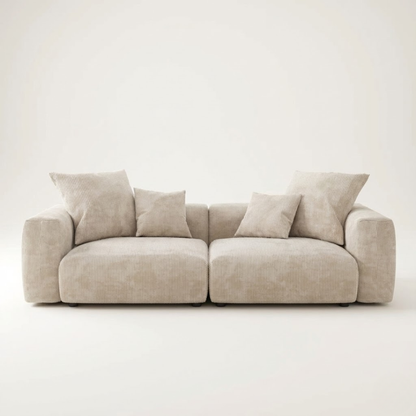 Lyon Corduroy Velvet Three-Seater Sofa