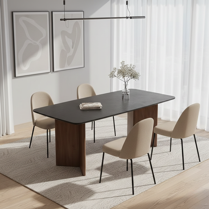 Lyon Light Luxury Solid Wood Rock Board Dining Table