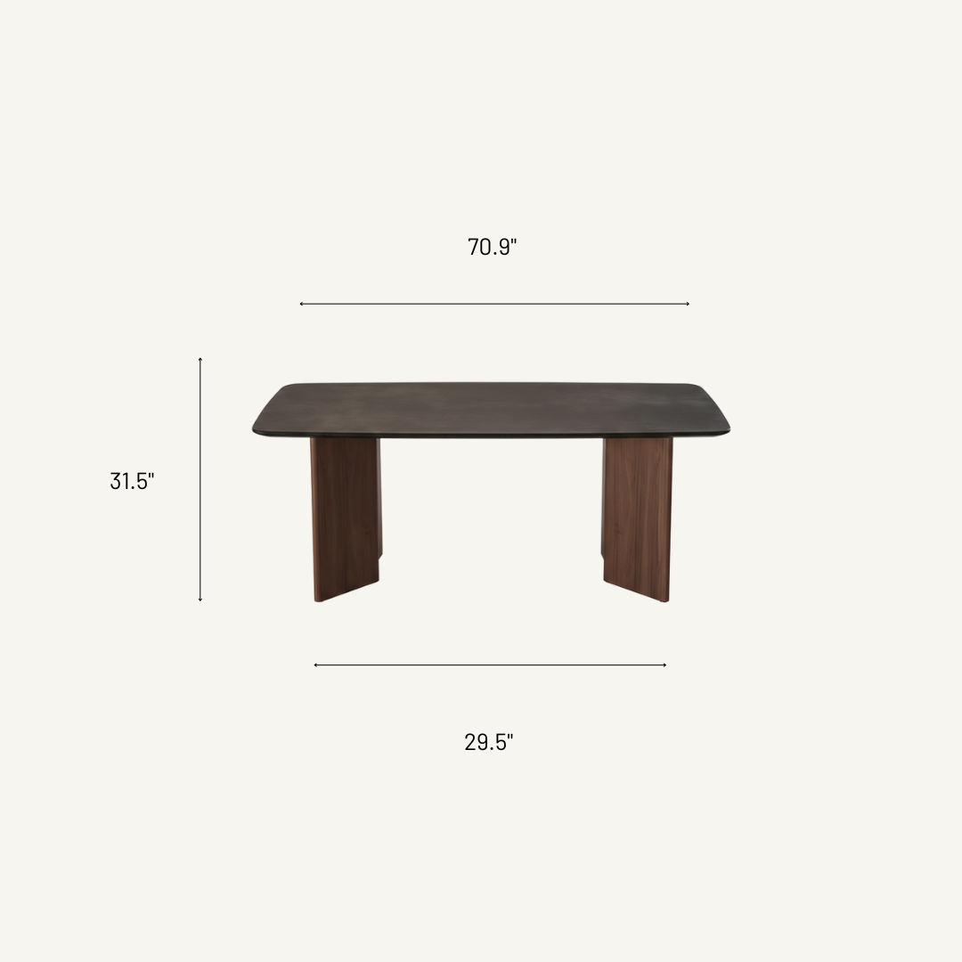 Lyon Light Luxury Solid Wood Rock Board Dining Table