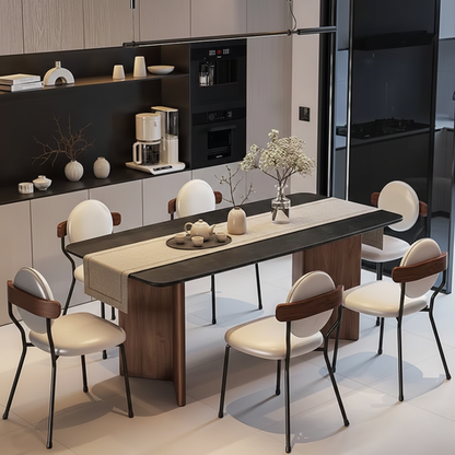 Lyon Light Luxury Solid Wood Rock Board Dining Table