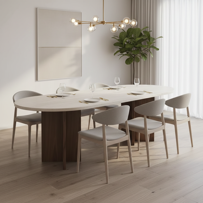 Nordic Modern Travertine Dining Table 78.74"