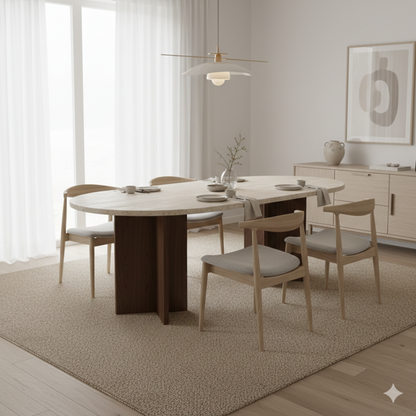 Nordic Modern Travertine Dining Table 78.74"