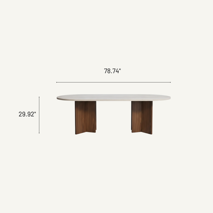 Nordic Modern Travertine Dining Table 78.74"