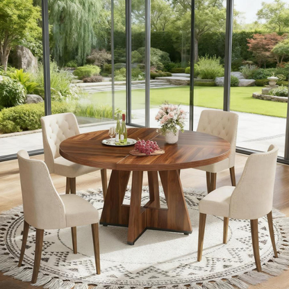 Milan Round 47" Wood Dining Table