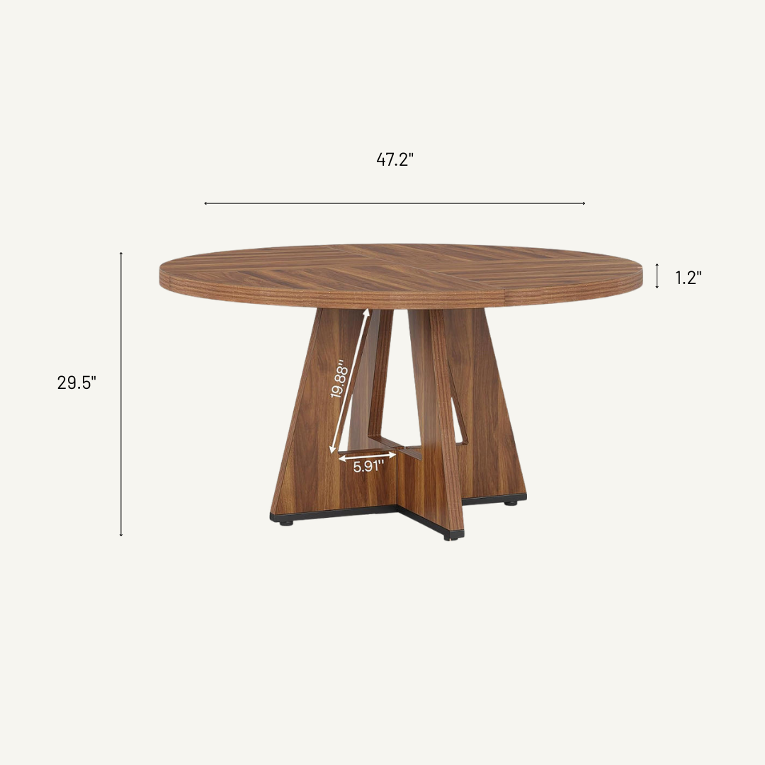 Milan Round 47" Wood Dining Table
