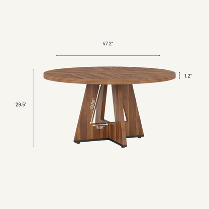 Milan Round 47" Wood Dining Table