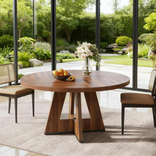 Milan Round 47" Wood Dining Table