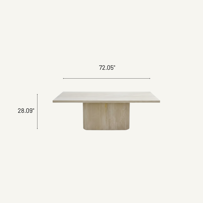 Portofino Modern Luxury Travertine Dining Table 72"