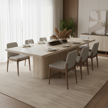 Portofino Modern Luxury Travertine Dining Table 72"