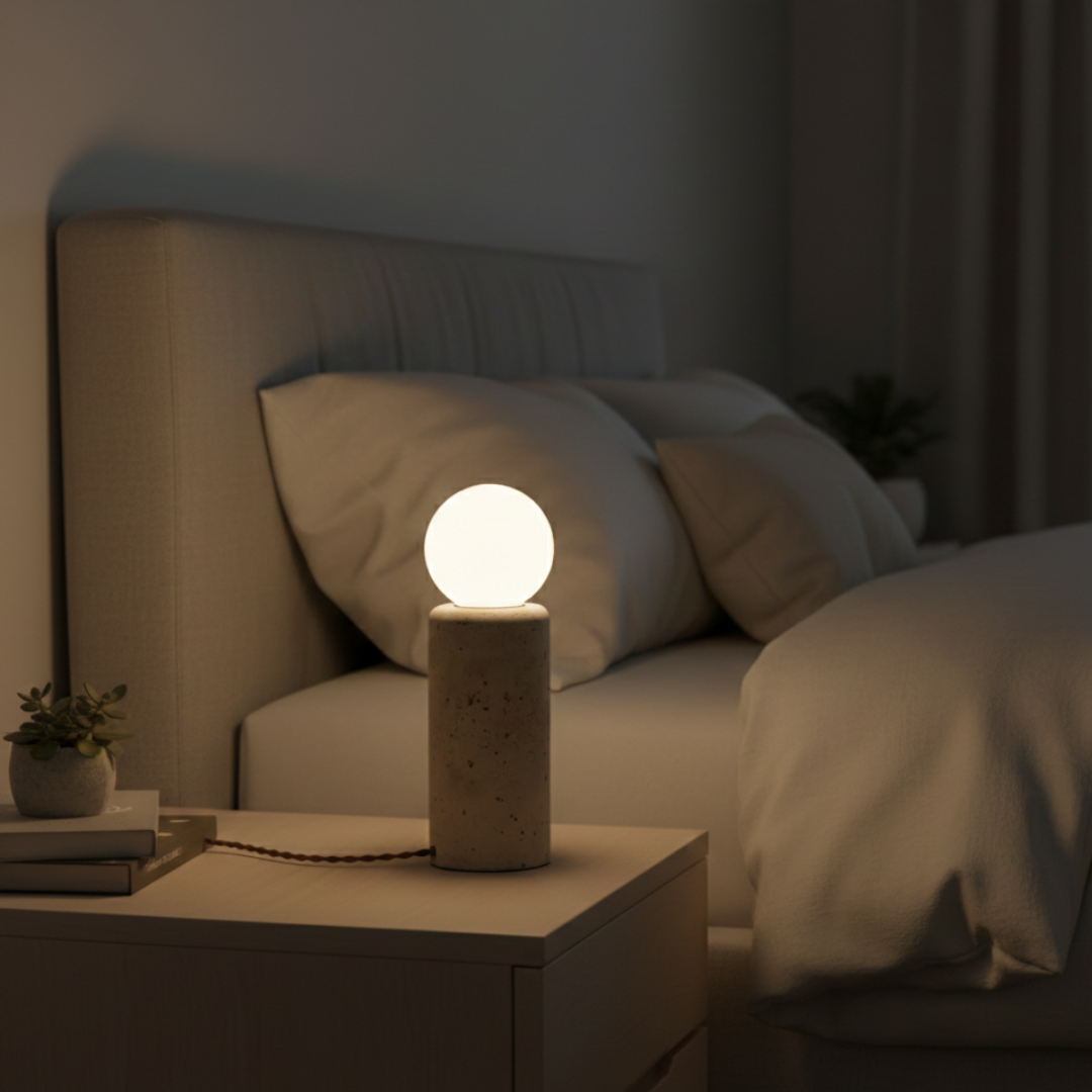 Modern Wabi-Sabi Bedside Lamp