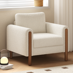 Nara Modern Single Seat Lounge Chair with Solid Wood Frame