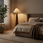 Nara Wabi-Sabi Wood and Linen Floor Lamp