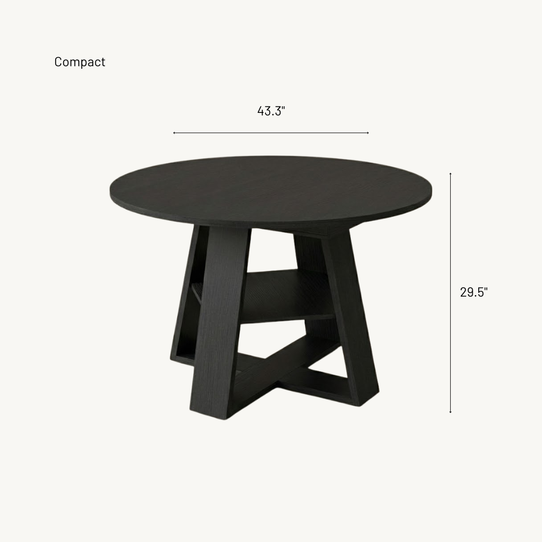 Noir Extendable Round-to-Oval Dining Table