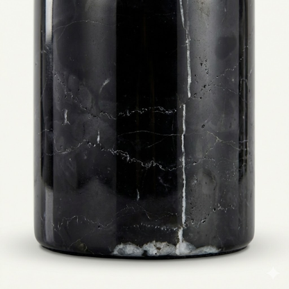Onyx Black Marble and Glass Globe Table Lamp