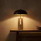 Orvieto Travertine Mushroom Table Lamp