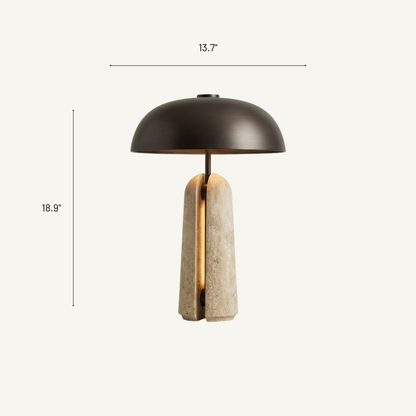 Orvieto Travertine Mushroom Table Lamp