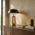 Orvieto Travertine Mushroom Table Lamp