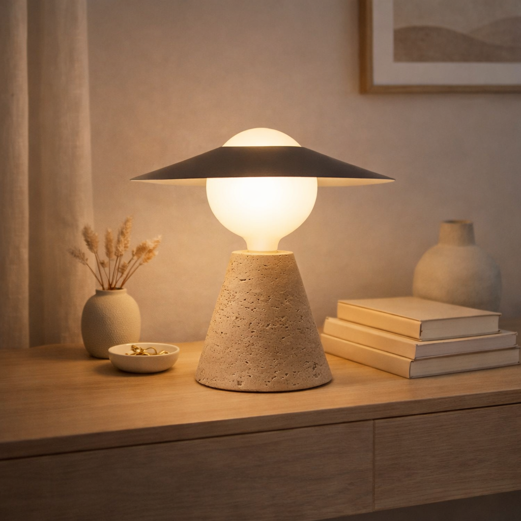 Osaka Golden Travertine Bedside Lamp