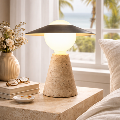 Osaka Golden Travertine Bedside Lamp