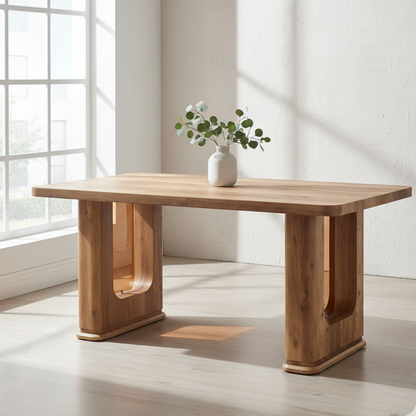 Osaka Modern Square Natural Oak Dining Table for 4