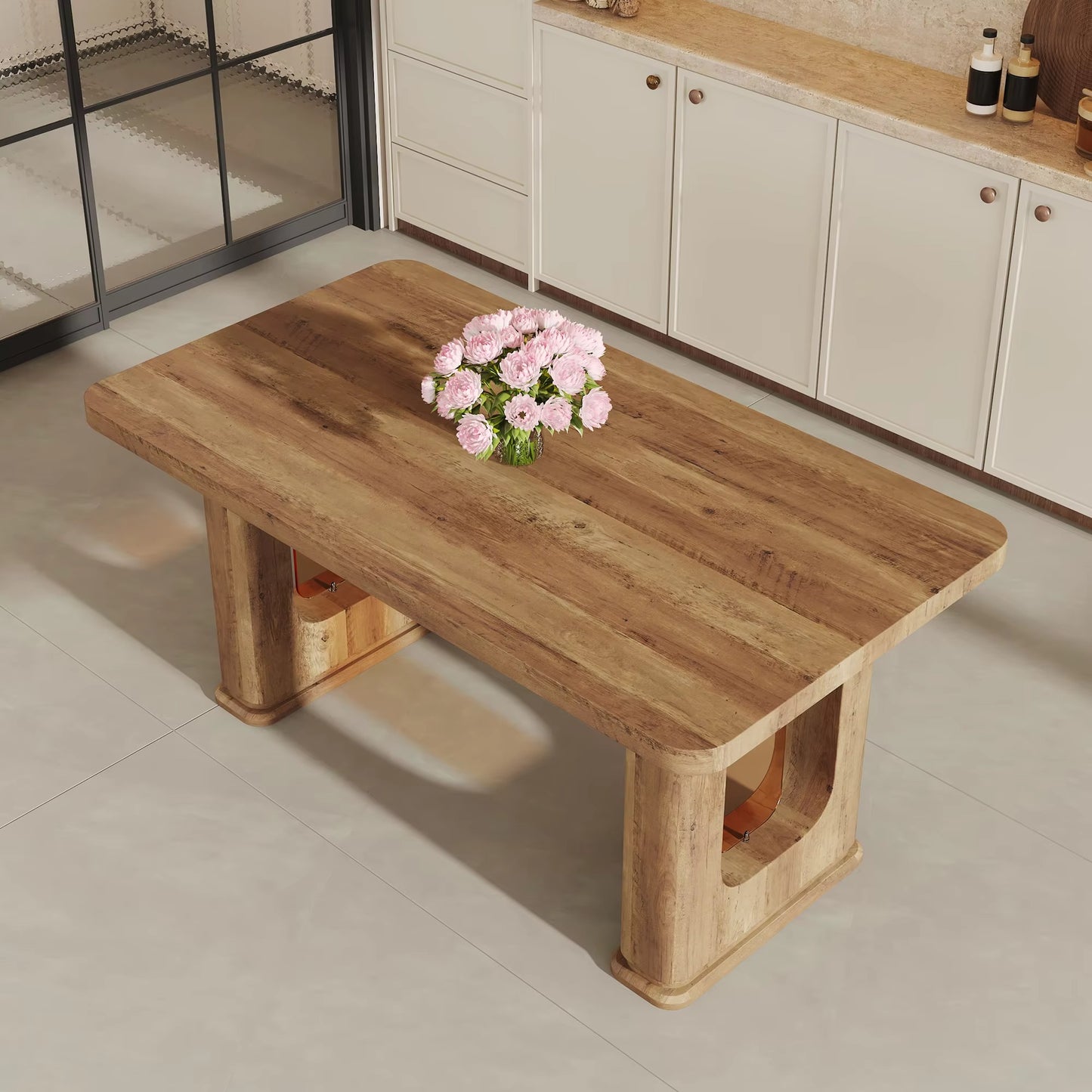 Osaka Modern Square Natural Oak Dining Table for 4