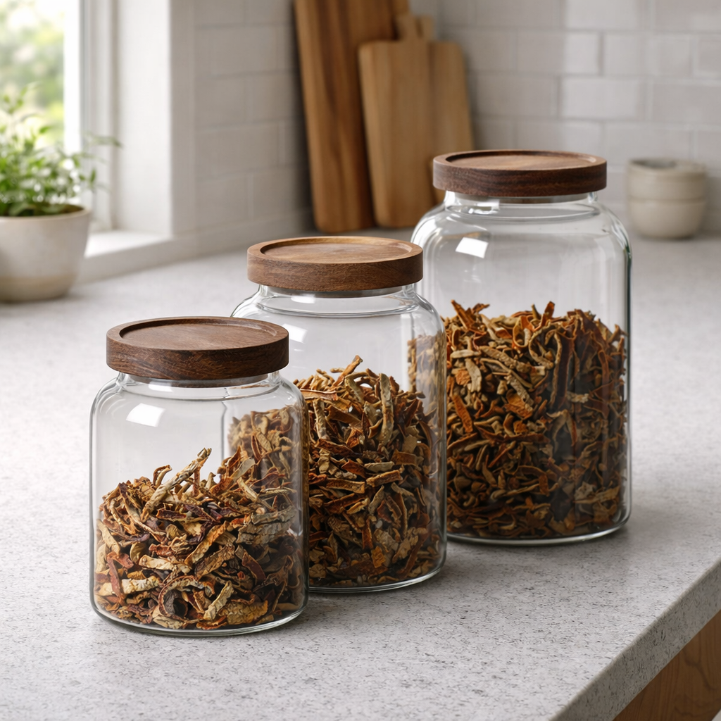 Oslo Eco-Friendly Glass Storage Jar with Wood Lid
