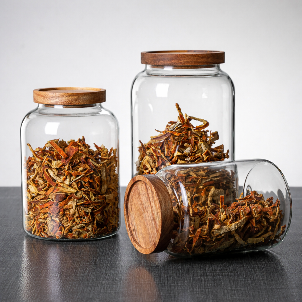 Oslo Eco-Friendly Glass Storage Jar with Wood Lid