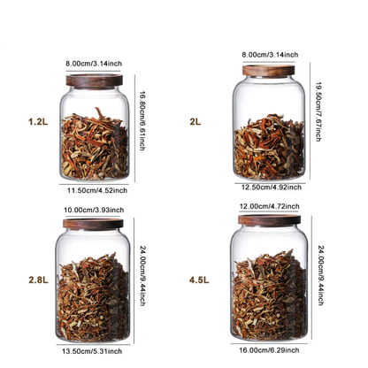 Oslo Eco-Friendly Glass Storage Jar with Wood Lid