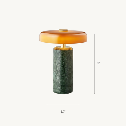 Oslo Modern Mushroom Lamp in Marble and Glass