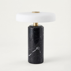 Oslo Modern Mushroom Lamp in Marble and Glass